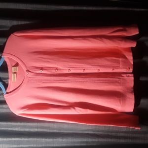 Women's Northcrest cardigan coral, size large